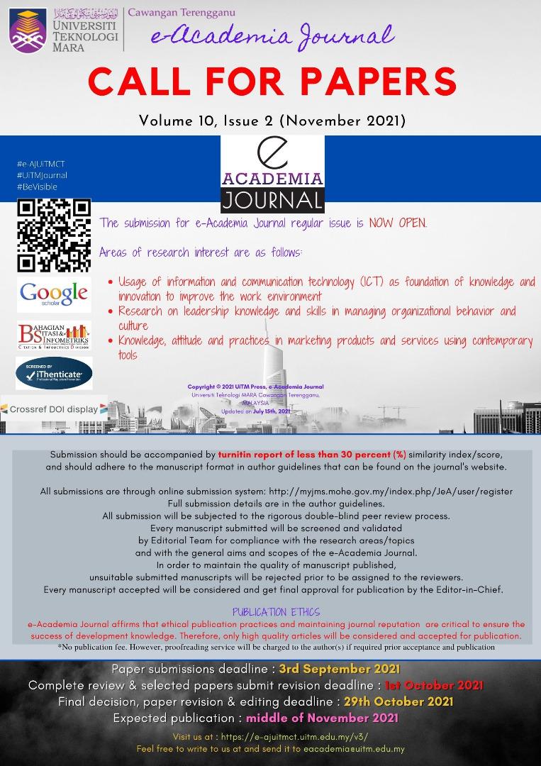 Call for papers - Volume 10 Issue 1